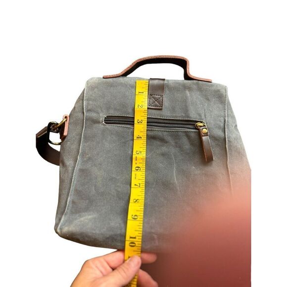 Aserro Durable Canvas & Leather Backpack With Adjustable Straps - Picture 12 of 16